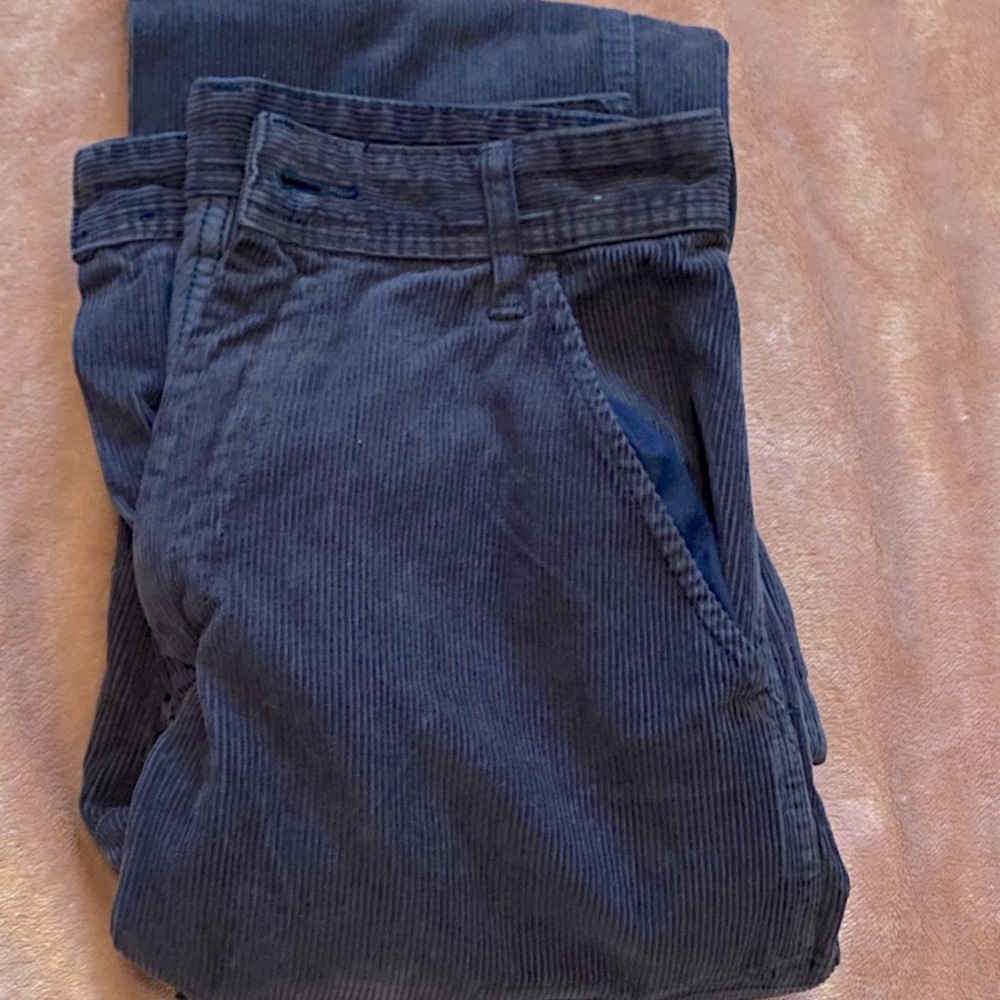 Brandy Melville Piper Corduroy Cotton Worker Carpenter Cargo Pants Navy Blue